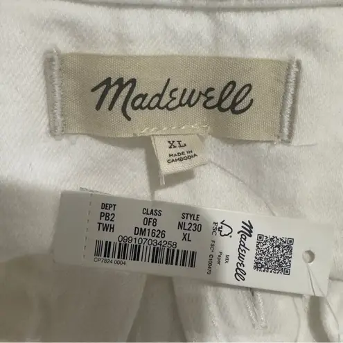 Madewell  Womens Shirt Jacket XL White Denim Chore Button Front Utility NL230