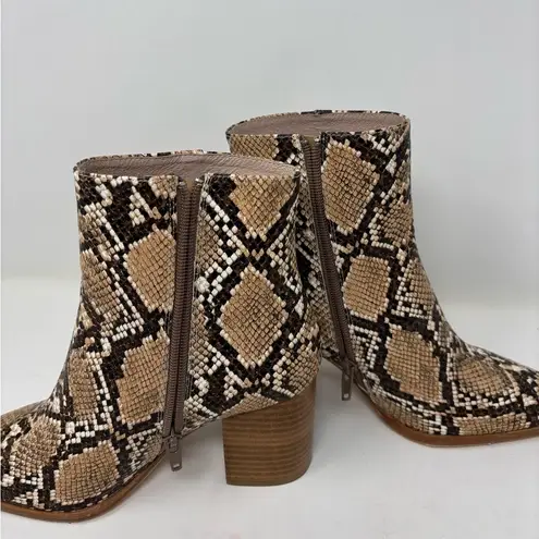 Raye Revolve Merit Size 6.5 High Heel Bootie Natural Snake Skin Embossed
