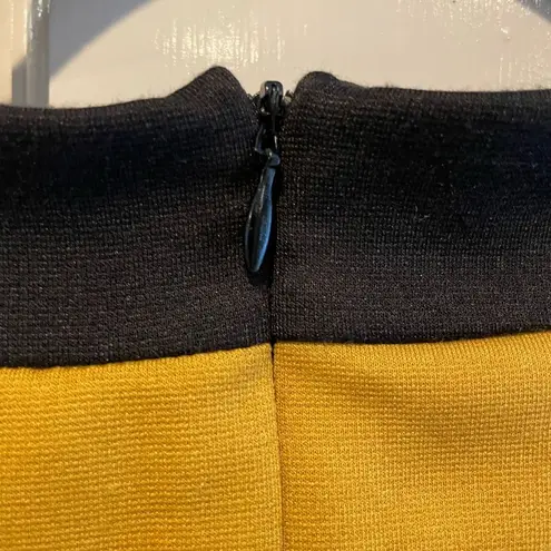 Emma & Michelle Emma & Michele Midi Color Block Sheath Dress Black & Goldenrod Ladies Size 10 - Image 3