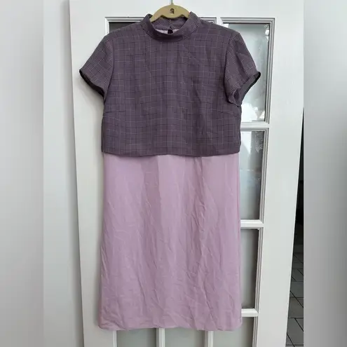 House Of Harlow 1960 x Revolve Purple Lilac Plaid Short Sleeve Dress Size S NWT