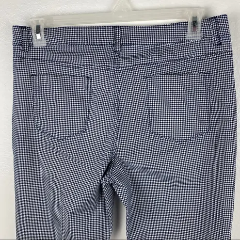 Per Se Navy and White Checkered Gingham Plaid High Rise Ankle Jeans, Size 14