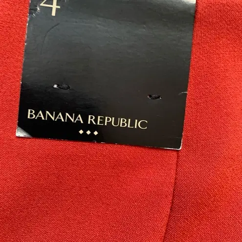Banana Republic Factory Skirt Tailored Pencil Clay Red Geometric Cutout Office Size 4