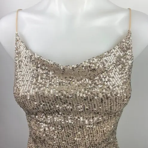 NEW Chocolate Gold Sequin Metallic Embellished Sleeveless Cami Bodysuit Size M Size M