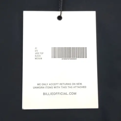 Billie the Label Jade High Neck Top Black Long Sleeve Blouse Quiet Luxury NWT Size M