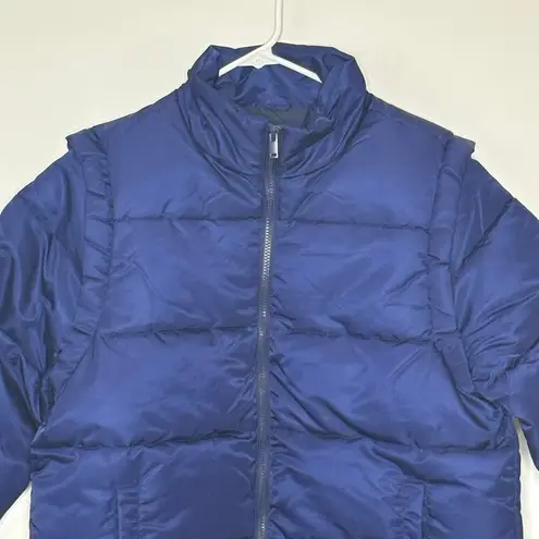 We Wore What Zip Off Sleeve Puffer Navy Jacket Womens Size Extra Small