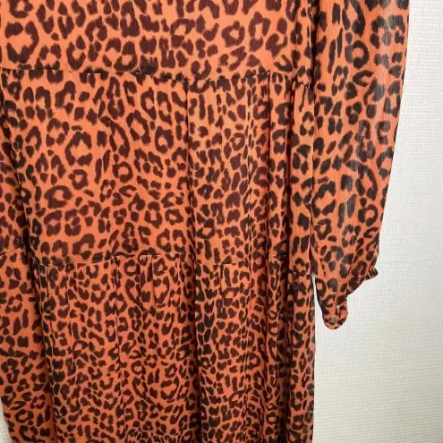 Loft  | NWT Cheetah Print‎ Long Babydoll Dress 6 Maxi Full Length
