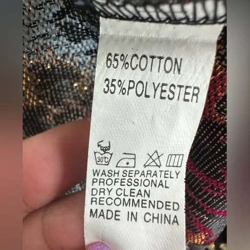 Chic Boutique Rose NWT Asian Brocade Floral Metallic Embroidered NWT Romper XL