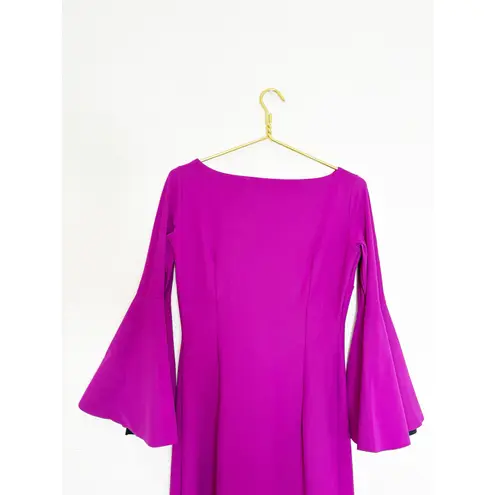 Chiara Boni La Petite Natalia Bell Sleeve Dress Size 44 Purple Quiet Luxury