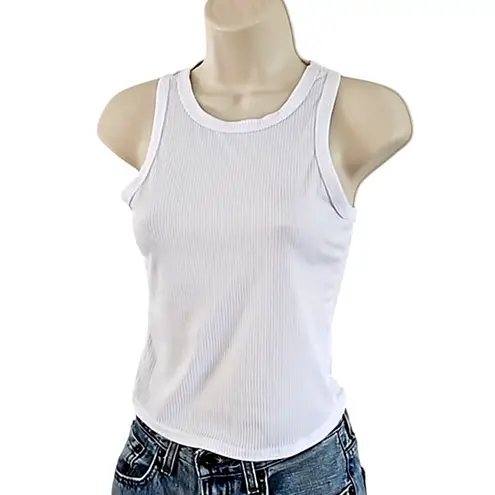 Olivia Rae White Ribbed Crew Neck Tank Top Women’s Size Small NWOT Fitted