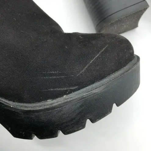 ASOS  Womens Ankle Chelsea Boots Block Heel Platform Faux Suede Black UK 5W US 7W - Image 7