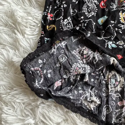 Superdry Beach Cami Top Black Paisley Size 6