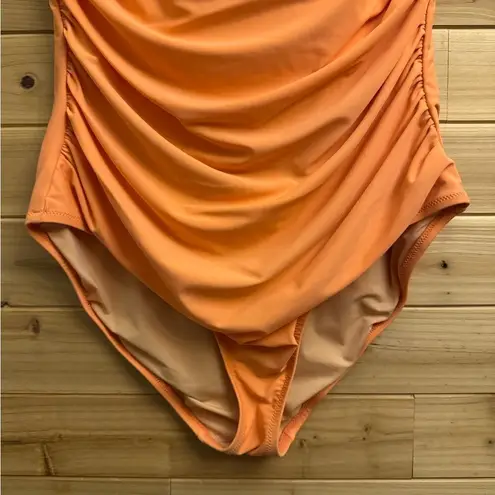 J. Crew Factory Size XLarge Strapless Bandeau Salmon One Piece Swimsuit Orange