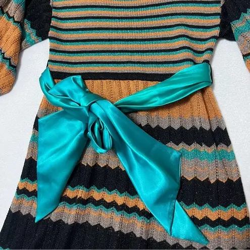 Arden B colorblock metallic knit dress