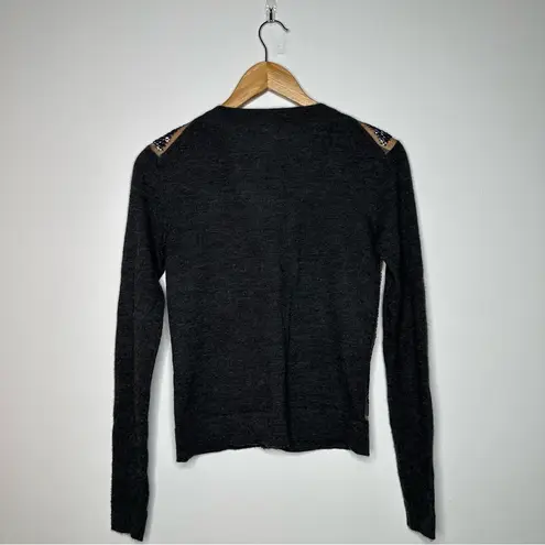 REED KRAKOFF Spangles Cashmere Cardigan Sweater Size XS Gray
