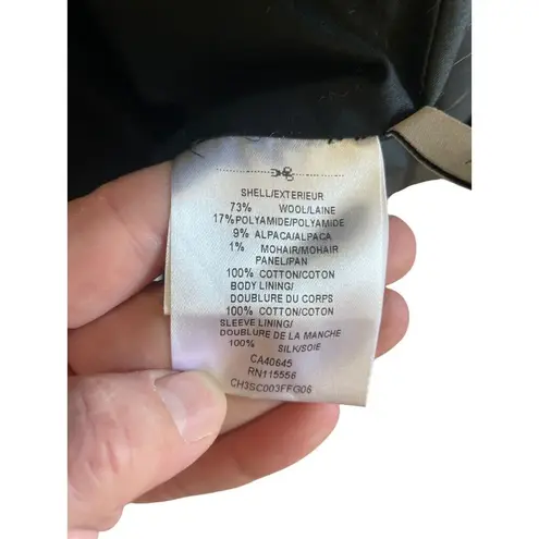 Ports 1961 Wool Blend Logo Plaque Single Breasted Coat Black Size 6