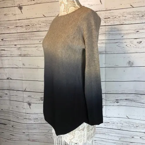 C By Bloomingdale's Dip Dyed Cashmere Asymmetrical Sweater black tan size XS Brown