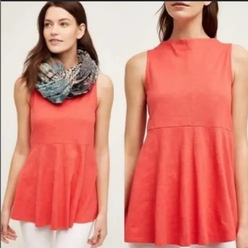 Deletta Anthropologie Mock Neck Peplum Style Blouse
