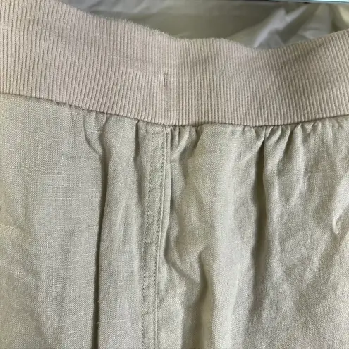 Company Ellen Tracy Linen Blend Skort Beige Drawstring Waist Lined Size S Tan