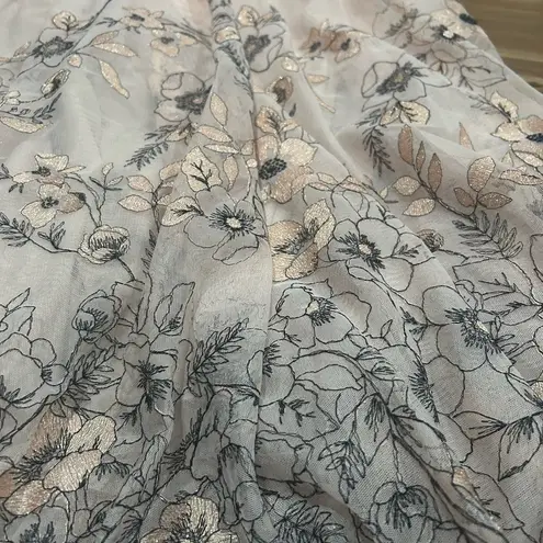 BHLDN Elegant Floral Embroidered Maxi Skirt Size 2