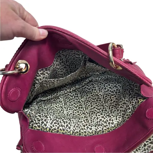 Sorial New York Red Leather Tote With Gold Zipper Accents Pocketbook Travel