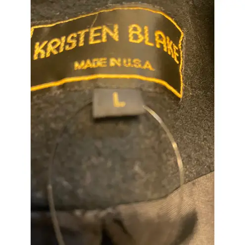 Kristen Blake Black Wool Blend Coat Women's Size L Button Front Size L
