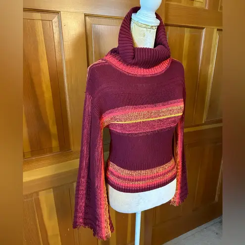 Free People Close To Me Pullover Turtleneck Sweater. Red