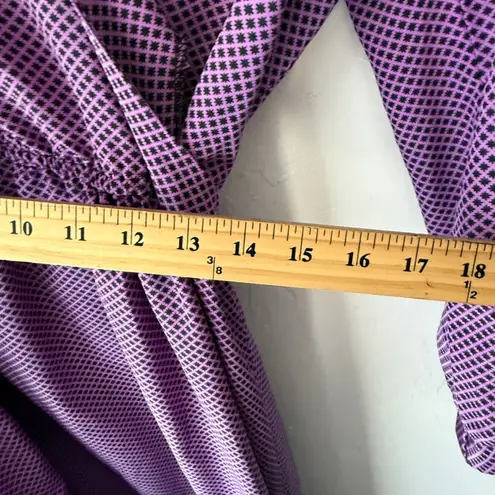 Jonathan Martin Vintage Purple Geometric Midi Dress Long Sleeve 80s M - Image 8