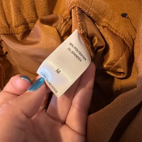 NWT 7th Avenue NY&C New York & Company Belted Wide Leg High Waist Pants M Brown Size M