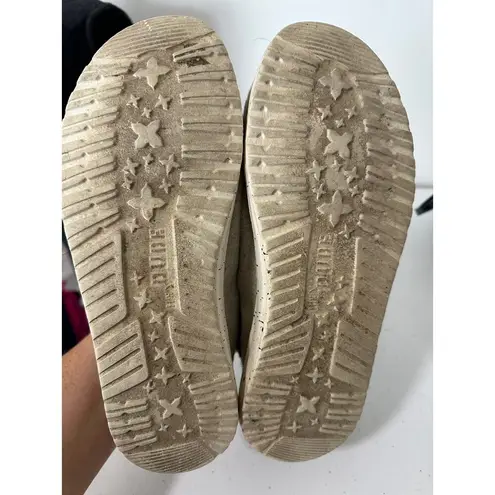 Hey Dude Cream Black Cheetah Britt Foldable Cuff Shoes Tie Lace Slip On Womens 7