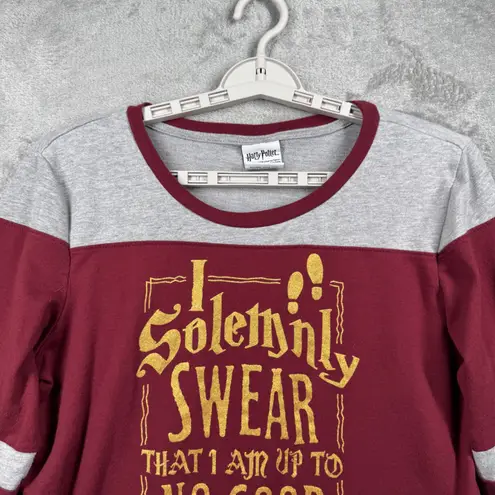 Harry Potter I Solemnly Swear Long Sleeve Tee Marauders Map Hogwarts Wizard XL