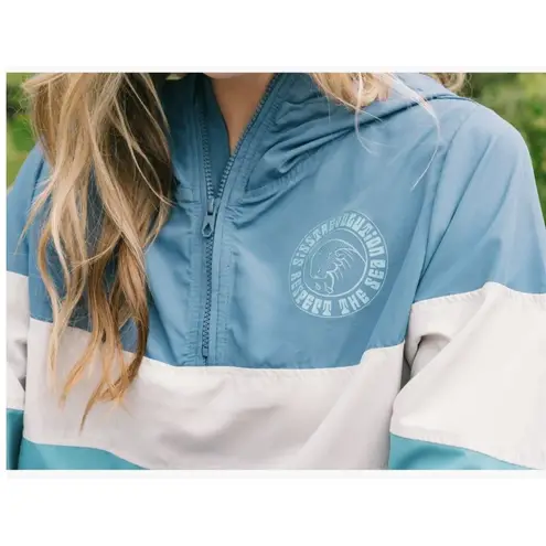 Sisstrevolution Womens Size M “Beach’s” Fall Surf Windbreaker Light Jacket EUC Blue Size M