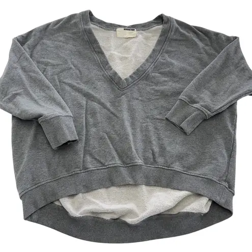 Minden Chan Pullover Sweater Womens Small Gray V Neck High Low Hem Slouchy