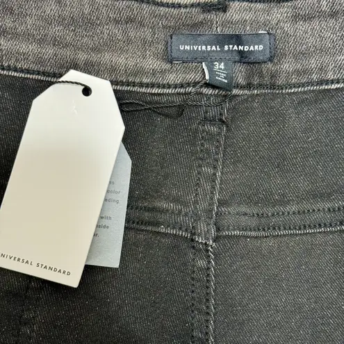 Universal Standard NWT Black High Rise Curve Straight Leg Jeans 34