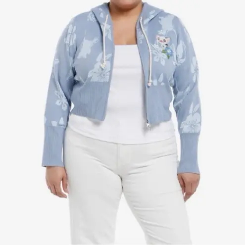 Her Universe Disney Moana Pua Pig blue cropped cardigan sweater hoodie