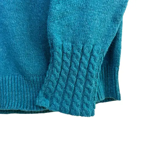 Sundance Teal Cable Knit Turtleneck Sweater | Cozy Coastal Fall Classic Size S