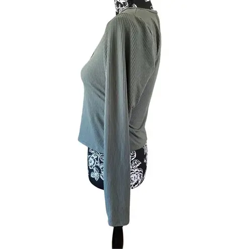 Fashion to figure Chain Neck Ribbed Long Sleeve T Shirt Winter