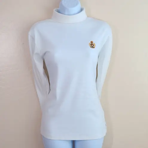 Vintage Polo Ralph Lauren Turtleneck Long Sleeve Shirt Crest Made USA L White Size L