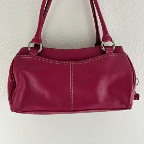 Liz Claiborne CRAZY HORSE Vintage 90s Y2K Hot Pink Faux Leather Barbiecore Shoulder Bag Purse