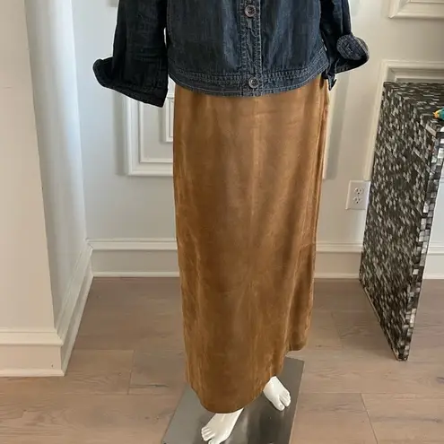Kate Hill Tan Suede Maxi Skirt