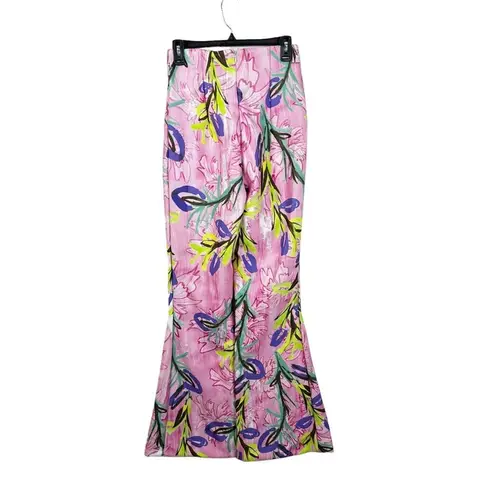 NEW Hope Macaulay Pink Colorful Floral Print Wide Flare Leg Pants