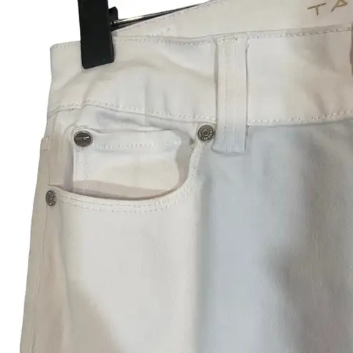 Tahari White Raw Hem Fringe Ankle Skinny Classic Denim Jeans Women Sz 6