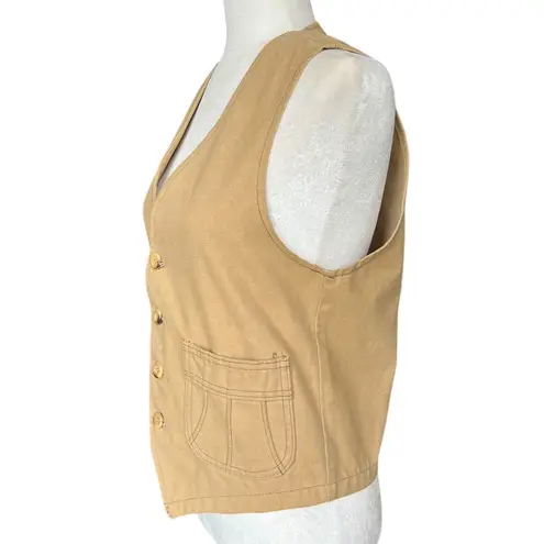 Vintage JC Penny Tan Vest 1970's Size M