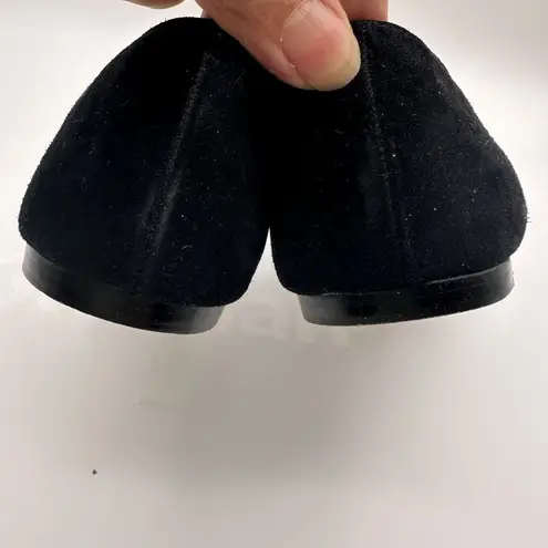 Isaac Mizrahi Black Textured Ballet Flats With Bow Accent Size 7.5