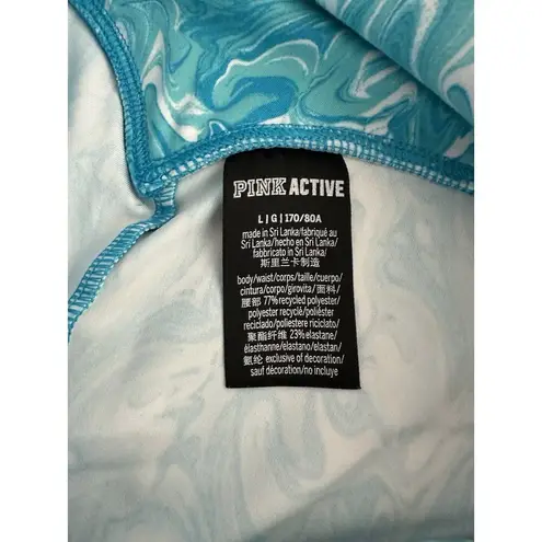 Victoria’s Secret Pink Active High Waist Bike Short Bright Marine Marble Large Blue