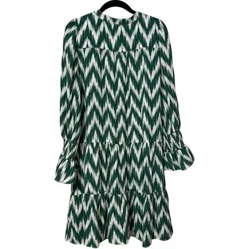 Tuckernuck Pomander Place Green White Ikat Kenzo Mini Dress Size Large