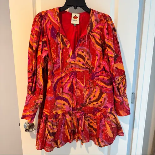 Farm Rio Banana Juice Collared Orange Red & Pink Mini | M