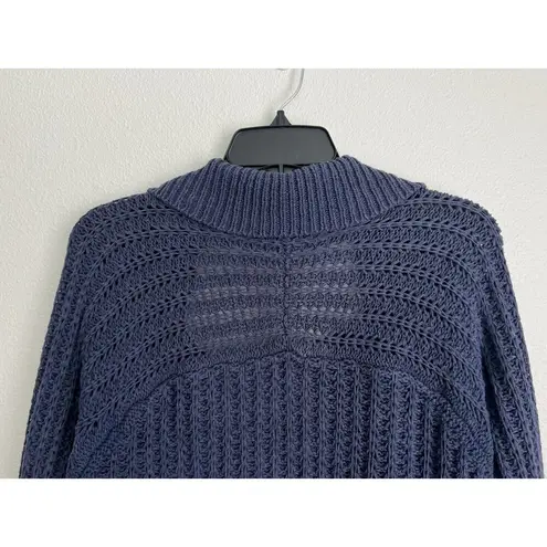 Boden Womens Long Sleeve Open Knit Duster Cardigan Sweater Heavy Blue Medium