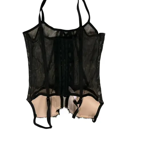 Victoria's Secret Victoria’s Secret black lacy lace corset size m garter with straps
