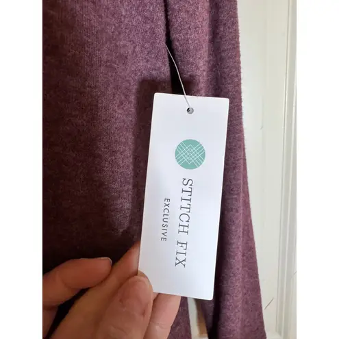 French Grey NWT Anita Sweater Dress Burgundy Size L Button Cowl Neck Cozy Knit