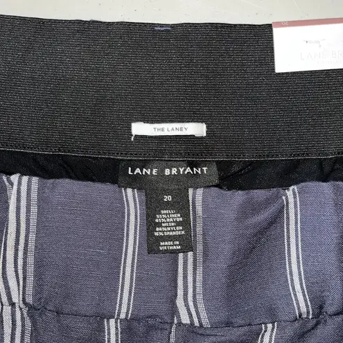 Lane Bryant  NWT 20 Blue Stripe Linen Blend High Rise Laney Wide Leg Crop Pants